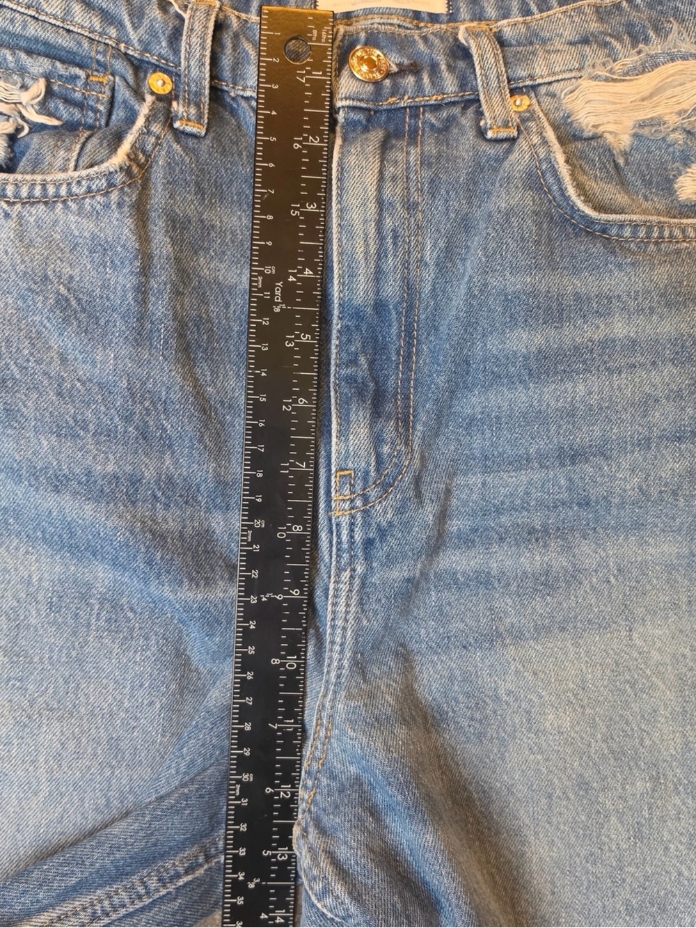 We The Free Good Luck Mid-Rise Barrel Jeans 28 Blue Denim Bohemian Hippie - Picture 9 of 15